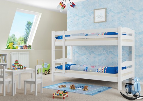 Etagenbett kiefer weiß 90x200 - etagenbett,