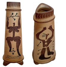 Keramikvase, Blumenvase, Tonvase, Afrika-Style, H30 cm, D11 cm  NEU