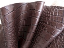 Lederhaut KROKODIL BRAUN Vintage 75x38 1,2mm  Rindleder Dickleder Kuhfell LARP