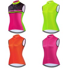 Fahrradweste Damen Grün Rosa Orange Radtrikot Ärmellos MTB Weste Reflektierende