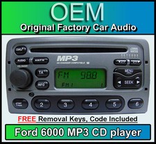 Ford Fiesta CD Player Radio Stereo Ford 6000 MP3 Modell mit Ausentfernungsschlüssel und Code