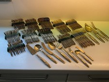 Großes Thailand Besteckset 144 Teile – vergoldet Messing – Handarbeit – Buddha