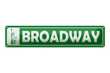 Blechschild 46x10cm Broadway Freiheitsstatue Deko Schild