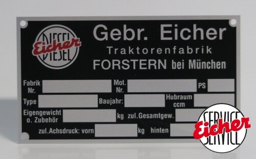 Blanco typenschild forstern - blanco-typenschild, "forstern"