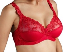 Schicker BÜGEL-BH rot STICKEREI+SPITZE 90 95 100 Cup B NEU