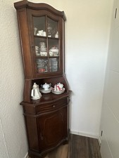 Holzvitrine Antik 2 Teilig