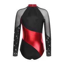 DE Damen Gymnastikanzug Glitzer Turnanzug Ballettanzug Tanzbody Leotard kostüm 