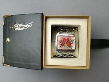 ED HARDY Damen Armbanduhr Japan MOTV  3 Herzen Love Motiv Edelstahl