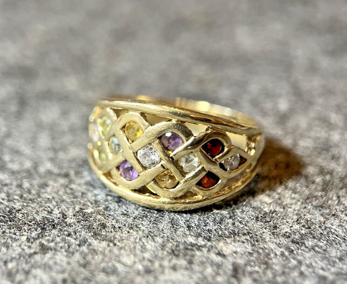 Karat gold ring bunte steine - gold,