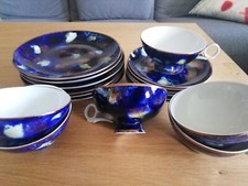 Wallendorf W 1764 Koboltblau 18-tlg 6 Personen Kaffeegedeck Sammeltasse Goldrand