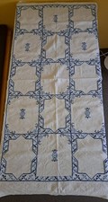 Tischdecke, Leinen, bestickt, Handarbeit, 158 x 134