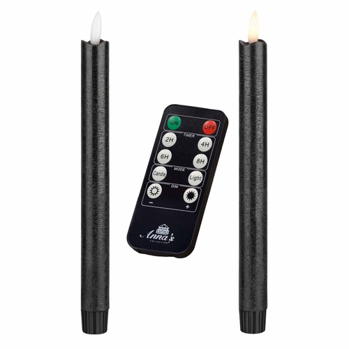 Led stabkerzen schwarz - led, mit