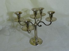 5 armiger Kerzenhalter Kerzenständer - silbern / 24,5cm hoch Zerlegbar Gebraucht