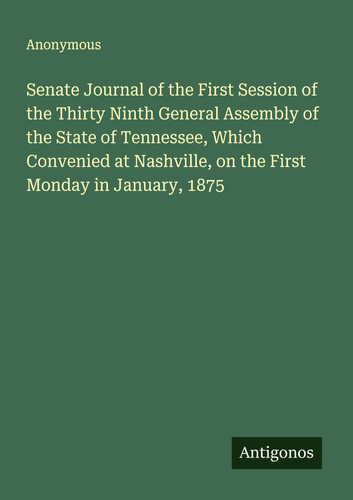 Anonymous senate journal of - |,