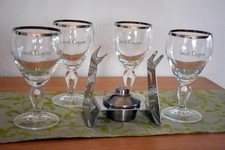 4 Irish Coffee Gläser Set Kleeblatt  - mit Brenner - TOP Zustand