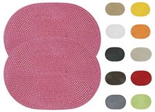 Tischset 2er Set oval 33x45 cm Basket Platzset abwaschbar Platzdeckchen geflocht
