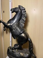 Antike Uhr Spelter Bronze Pferd 1850-1899 Kaminuhr