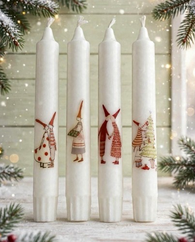 Stabkerzen wichtel 4er set - stabkerzen,