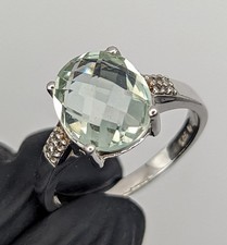 925 Silber Ring mit grüner Amethyst und Zirkonia Schmuck Damen