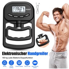 Hand Dynamometer 396 lbs/180Kg Digitaler Hand-Kraftmesser Handkraftmessgerät DE