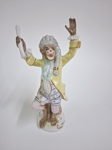 Porzellanfigur affe dirigent - affe,