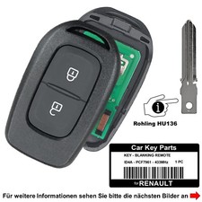 Auto Ersatz Funk Schlüssel für Dacia Dokker Duster Lodgy Logan Sandero Spring