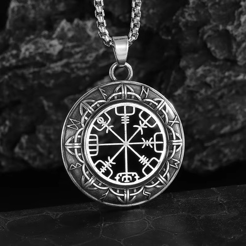 Vegvisir amulett rund - amulett,