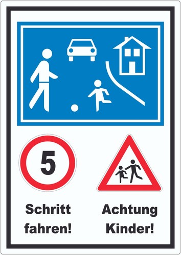 Spielstraße schrittfahren - spielstraße,