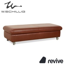 Willi Schillig Taoo Leder Hocker Braun Rot Staufach
