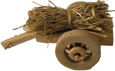 Krippenzubehör Heuwagen 7 cm aus Naturmaterial für Weihnachtskrippe