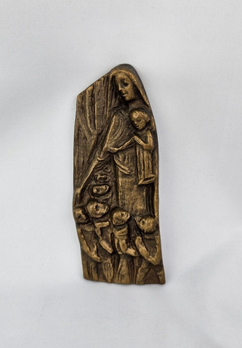 Bronze relief maria - bronze,