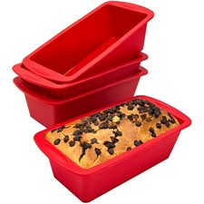 4 Stück Silikon-Backform，Brotbackform Klein Mini Rechteckig Kastenform Backfo...