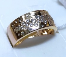 925 ECHT SILBER vergoldet *** Massiver Ring Bandring mit Zirkonia