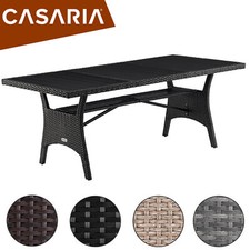 Casaria Polyrattan Gartentisch Garten Terrasse WPC Tischplatte Esstisch Tisch