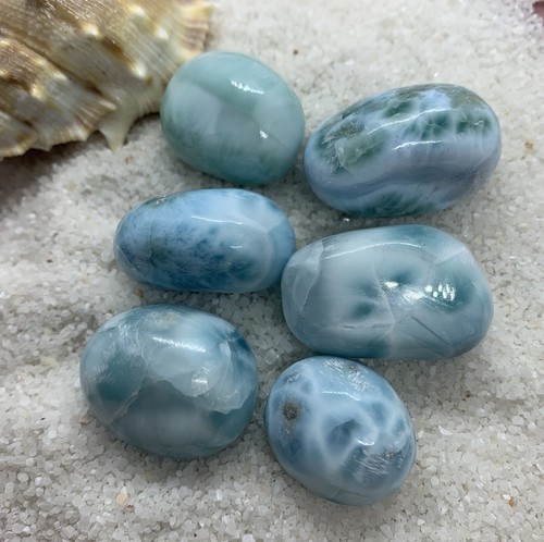 Larimar trommelsteine lot - larimar,