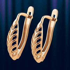 Ohrringe Russische Rose Rotgold GOLD 585 Goldohrringe Ährchen Sehr niedlich Neu