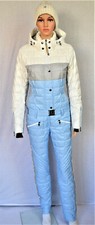BOGNER GRETE GIGI DAMEN DAUNEN SKIANZUG OVERALL WEIß-BLAU UVP 1899€ Gr 36L S NEU