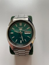 RAR Seiko 5 SNX447 Automatik 7S26-0480 Grünes Blatt Day Date Herrenuhr
