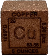 5 oz Copper Cube Element 29 Cu