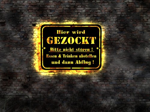 Led bild hier wird gezockt - bild,