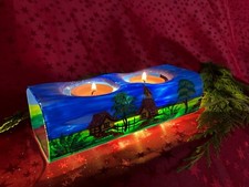 Glas Teelichtröhre "Duo"