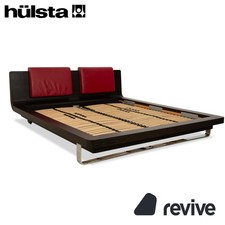 Hülsta Tamis Holz Leder Bett Schwarz Rot 180 x 200
