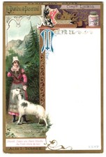 Menükarte Comp. Liebig, Blanko, Szene aus Meyerbeers: Dinorah ou Le pardon de P 