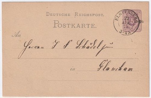 Deut reichspost 1875 - reichspost, pk