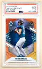 2021 Phoenix Football-Trevor Lawrence RC-Fire Burst-Jacksonville Jaguars PSA 9