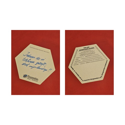Hoegaarden blaue schrift - hoegaarden,
