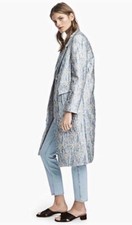 H&M  TREND BROKAT MANTEL HELLBLAU JACQUARD GR.42