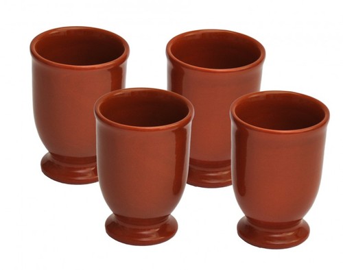 4er set lasierter tonbecher - set,