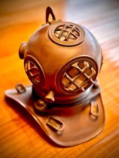 Taucherhelm Kupfer Messing Höhe ca. 18 cm Maritim Tauchen Deko Luxus