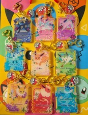 Pokemon Karten Anhänger Evoli & Entwicklungen Acryl-Charms  Schlüsselanhänger